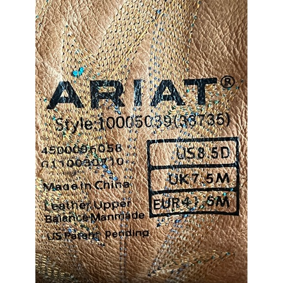 Ariat Men's Leather Tennessee UT Vols Western Boots Size 8.5 D worn Once - Picture 6 of 12